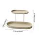 thumbnail image 3 of Double Layer Iron Storage Tray Organizer, Jewelry Perfume Makeup Display Rack, Tabletop Countertop Bathroom Kitchen Shelf, Decorative Metal Holder for Cosmetics Accessories Rings Earrings Keys, 3 of 7