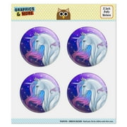 Majestic Unicorn Pink Purple Blue Puffy Bubble Dome Scrapbooking Crafting Sticker Set