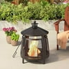 Wood Burning Bronze Small Pagoda Fire Pit with Door Outdoor Round Steel Fireplace Chiminea