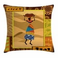 thumbnail image 1 of African Woman Throw Pillow Cushion Cover, Ornate Nature Inspired Motifs Swirls Camels Elephant Stylish Lady with Jug, Decorative Square Accent Pillow Case, 18 X 18 Inches, Multicolor, by Ambesonne, 1 of 2