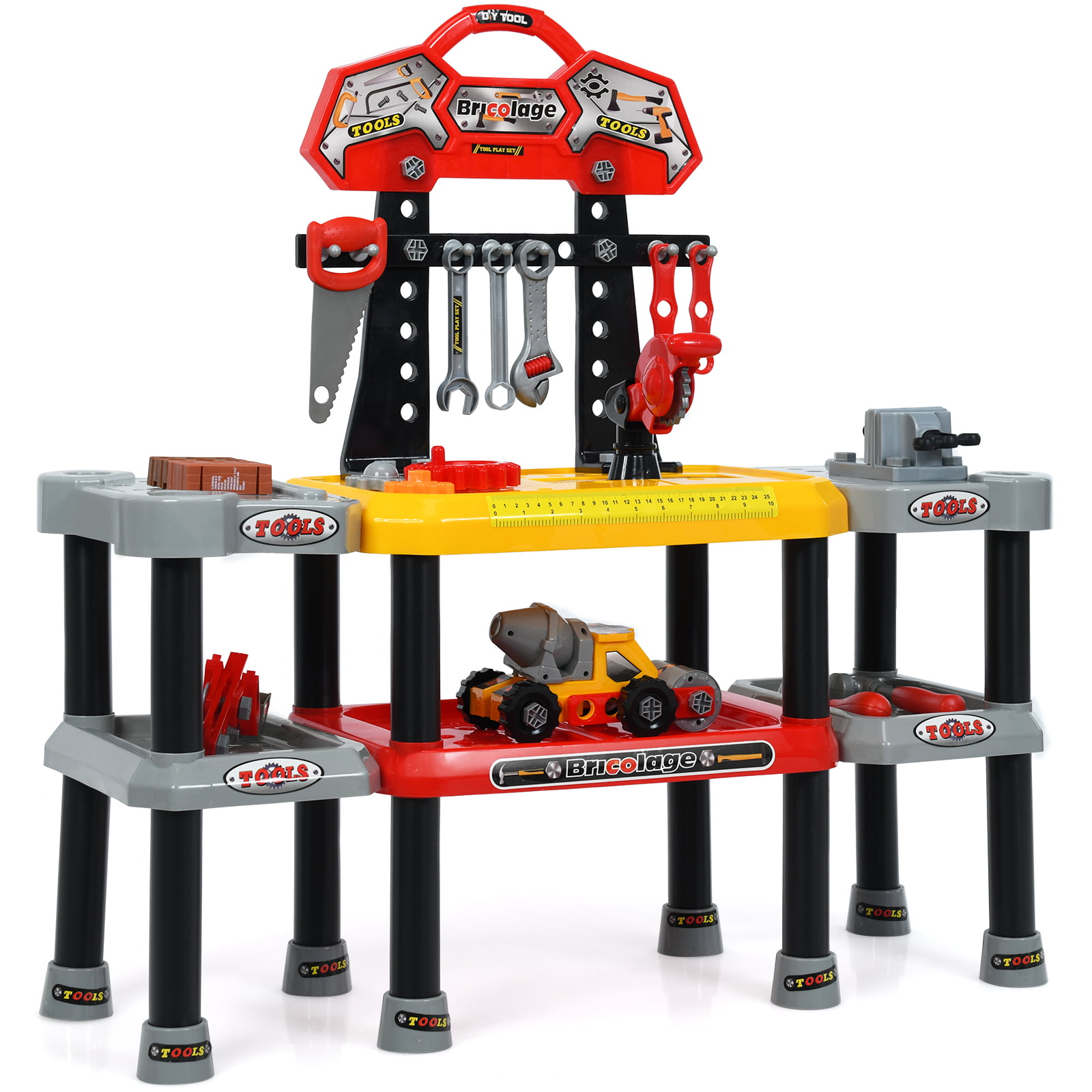 Pretend Play Construction Toy with Tool Box Kids Toolbelt 3 Details about   LOYO Kids Tool Set 