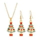 thumbnail image 2 of Conjunto de collar y pendientes navideños Joyas navideñas Pendientes colgantes Delicados Árbol, 2 of 9