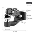 thumbnail image 5 of KFFKFF Pintle Hook, Towing Capacity of 30000 lbs, Combination Trailer Hitches Receiver Hook with 2-5/16-inch Hitch Ball, Suitable for 2.5 to 3-inch Lunette Ring, Includes Mounting Kit, Black, 5 of 9