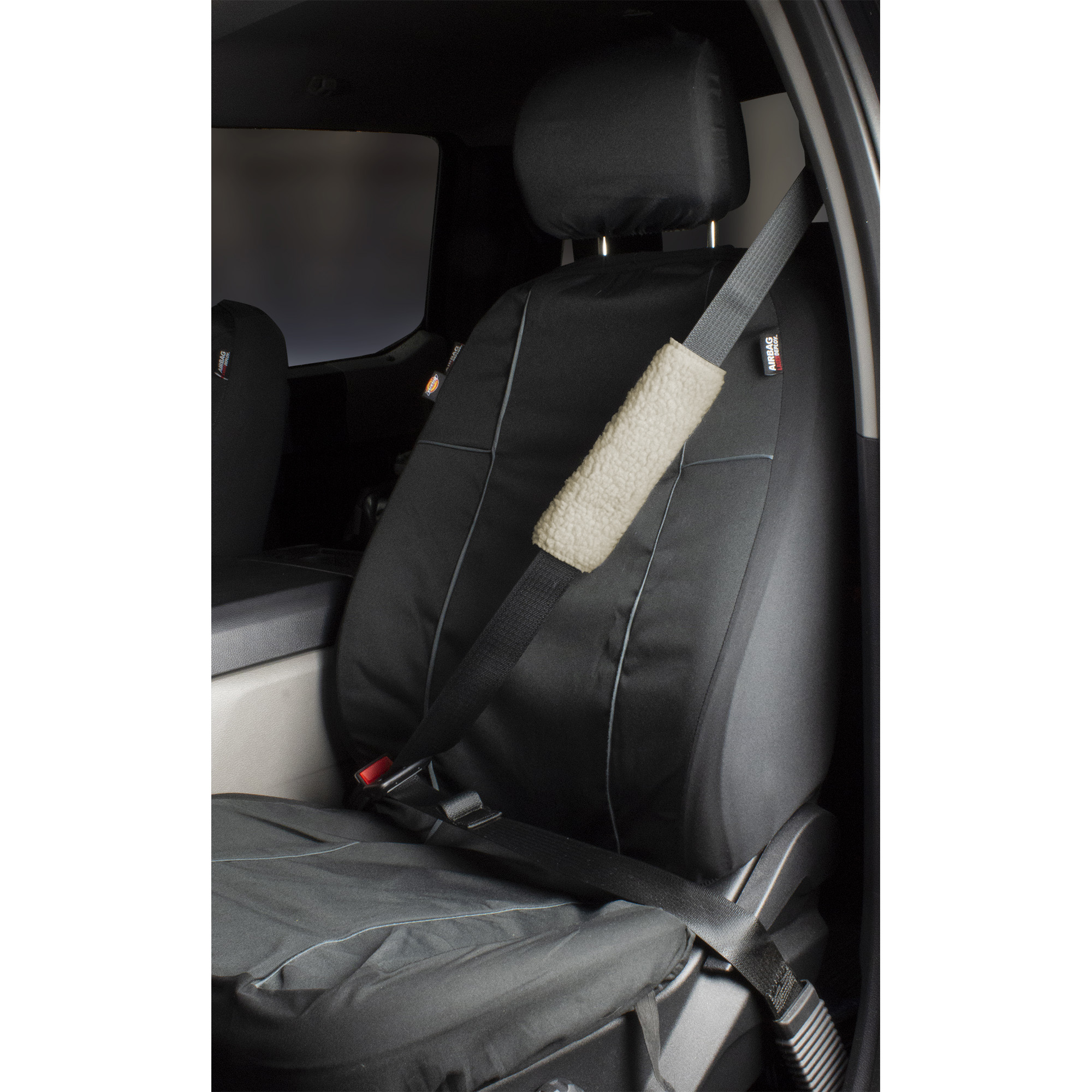 Auto Drive Simulated Sheepskin Seatbelt Shoulder Pad, Tan - image 4 of 9