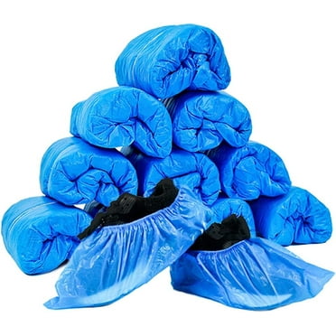 100Pcs(50 Pairs) Disposable Plastic Shoe Covers & Boot Covers Waterproof Non-slip for Construction, Workplace, Indoor Carpet Floor Protection,One Size Fits Most