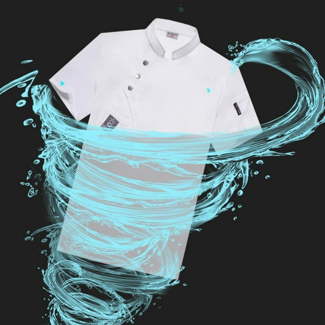 ziyahi Chef Jacket Short Sleeve Short Sleeve Chef Jacket Uniform Cooking Unisex Bakery Clothes Simple Chef Coat for Restaurant White L
