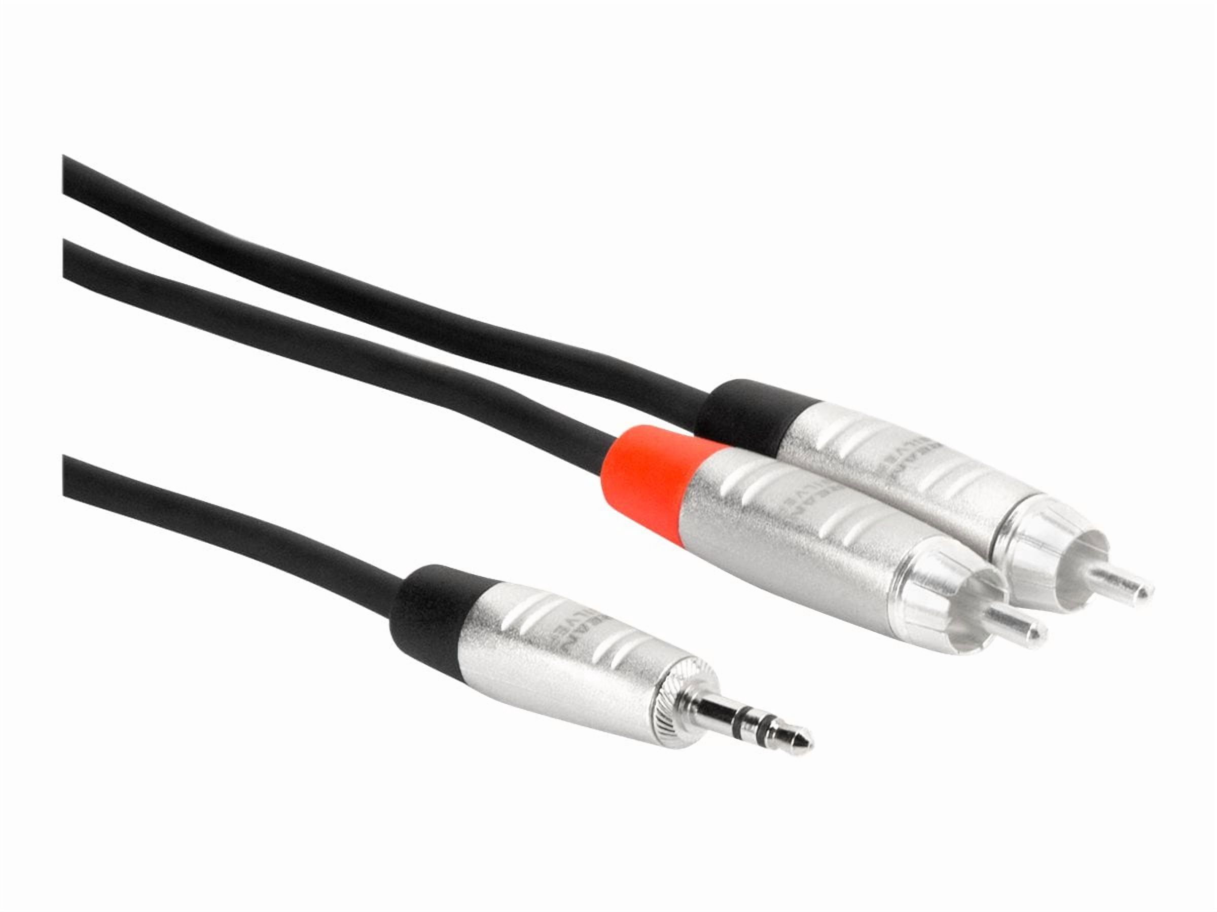 Hosa HMR-010Y Pro Stereo Breakout REAN 3.5 mm TRS to Dual RCA 10 ft