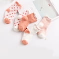 thumbnail image 2 of Worallymy 5 pares de calcetines de bebé verano fino estampado recién nacido cálido transpirable calcetines de algodón elástico naranja 4-6Y Worallymy JD735810350, 2 of 3