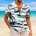 thumbnail image 2 of Shirt For Men Casual Fashion Summer Short Sleeve Buttons Printed T Shirt TopS, 2 of 5