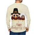 thumbnail image 4 of Odeerbi Thanksgiving Shirts For Men 2024 Casual Round Neck Pullover 3D Printed Realistic Print T-Shirt Khaki, 4 of 5