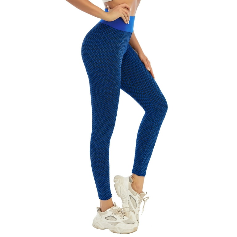 FANNYC Women Yoga Pants High Waist Sports Leggings Running Biker Workout  Trousers Activewear Long Abdominal Control Athletic Pants,Off-White /Dark  Grey/Pink/Blue/Green 