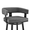 thumbnail image 5 of 34" Gray Faux Leather And Iron Swivel Low Back Counter Height Bar Chair, 5 of 10