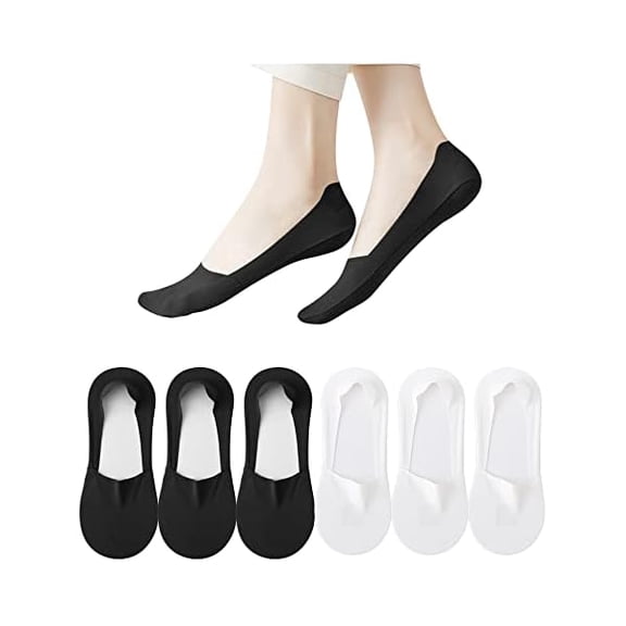 Eryueer No Show Socks Womens 6 Pairs Hidden Invisible Low Cut Socks Non Slip Socks Womens Breathable Cool Thin Womens Socks