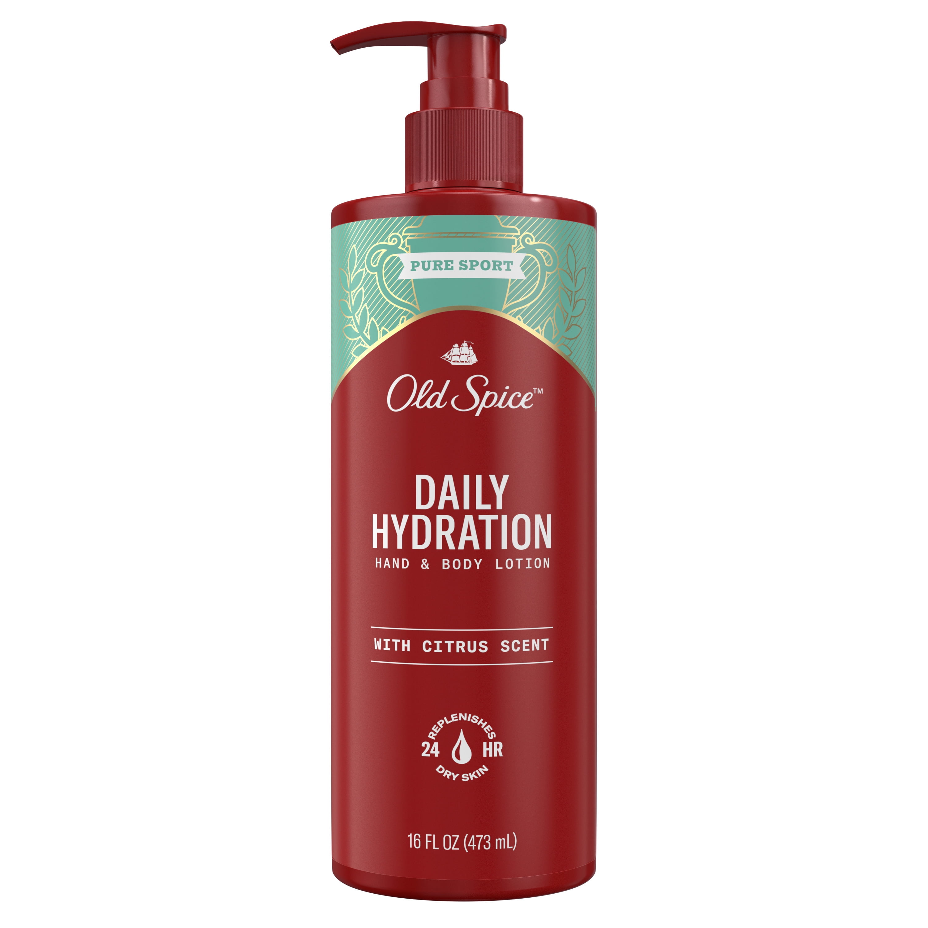 Old Spice Daily Hydration Hand & Body Lotion for Men, Pure Sport with Citrus Scent, 16.0 fl oz