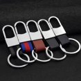 thumbnail image 4 of Men's Leather Waist Clip Keyring With Strap D Type Buckle Belt Metal Loop Simple Style Key Chain, 4 of 8