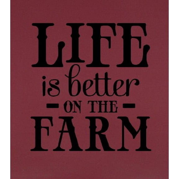 Famhouse Style Décor Life Is Better On The Farm Wall Decals Quote 23x23 Black