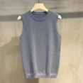 thumbnail image 3 of Chaleco de cuello redondo de color sólido para hombre, ropa de negocios, chaleco de cuello redondo, suéteres de punto para hombres, sin mangas, liso, holgado, elegante X, 3 of 5