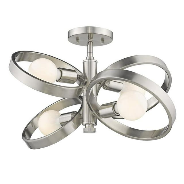 Golden Lighting 8330-4SF PW Sloane 4-Light Semi-Flush Ceiling, Pewter