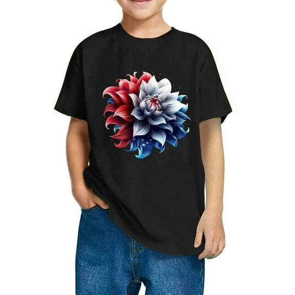 GERsome Kids American Flag T-Shirts Toddler Boys Girls 4th of July Shirts American Flag Patriotic Tee Tops Independence Day Short Sleeve, 9-10 Years