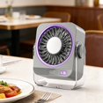 thumbnail image 4 of YiJuHui Rechargeable USB Desk Fan with Ice Cooling Function 5 Speeds Quiet Portable Fan Digital Display High Airflow 180° Tilt Small Fan for Bedroom Office Travel Camping RV, 4 of 6
