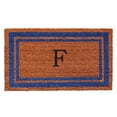 thumbnail image 1 of Calloway Mills 152971830F 18 x 30 in. Blue Border Monogram Rectangular Doormat, Natural - Letter F, 1 of 1
