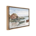 thumbnail image 4 of Stupell Industries Rowboats on Shore Landscape Painting Brown Floater Framed Canvas Art Print Wall Art, 21 x 17, 4 of 10