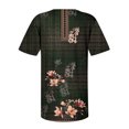 thumbnail image 4 of Pompotops Mode Femme Décontractée Imprimé Col Rond Ample Manches Courtes T-shirt Haut Blouse Chandail Liquidation, 4 of 5