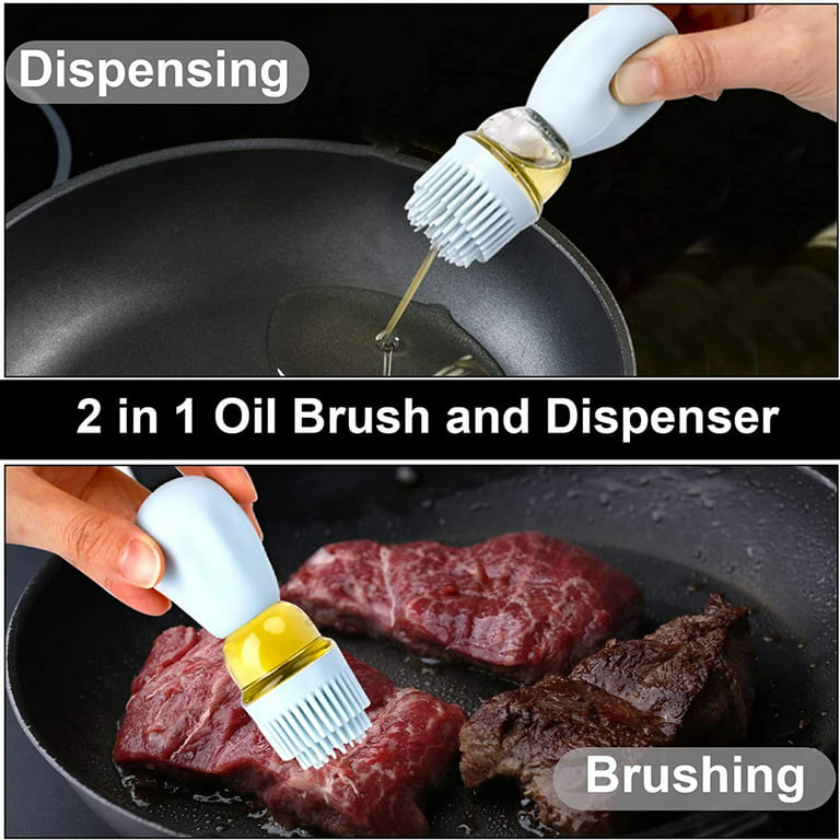 Dropship 1pc Kitchen Oil Dispenser Bottle With Brush 2 In 1 Olive