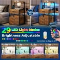 thumbnail image 3 of Nightstand with Charging Station and LED Lights, LED Night Stand with 2 USB Ports and 2 AC Outlets, Modern End Table with 3 Drawers, Bedside Table with Open Storage for Bedroom, Rustic Brown, 3 of 9