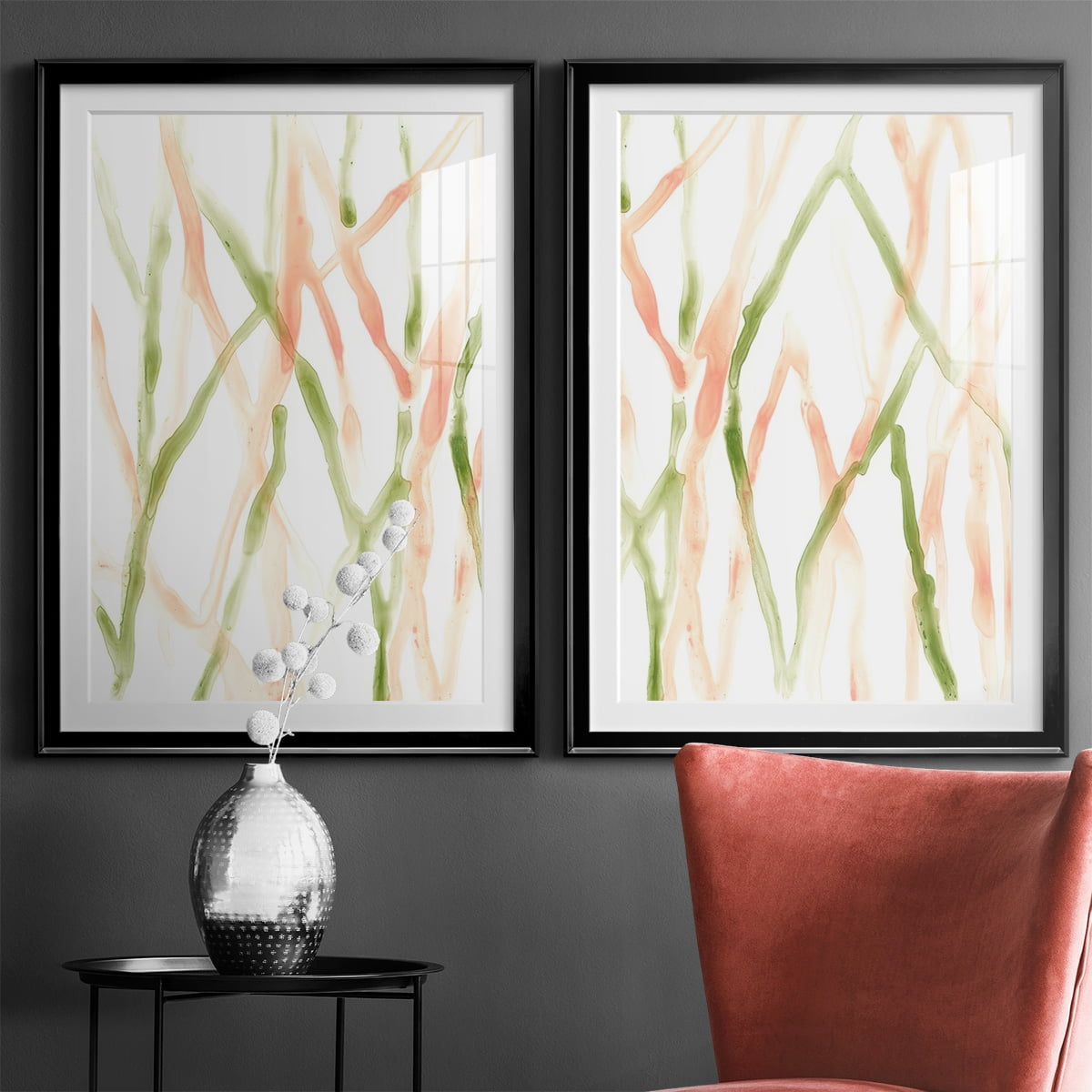 Wexford Home Runnel XIII Premium Framed Print, 22.5" x 30.5" - Ready to Hang, Black (Set of 2)