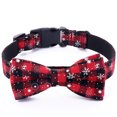 thumbnail image 5 of Collar navideño para perros y gatos, collares con pajarita, traje a cuadros navideño, collar ajustable con lazo desmontable TUNC Sencillez, 5 of 5