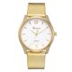 thumbnail image 1 of Reloj de pulsera con correa de silicona para mujer de moda informal (blanco dorado), 1 of 2