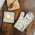 thumbnail image 5 of Pioneer Flower and Butterfly Kitchen Oven Mitt and Pot Holder Sets 2 Pcs for Baking, Cooking and Grilling, Heat Resistant Up To 392 °F, 5 of 7
