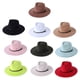 thumbnail image 5 of Jumpingount Sombrero panamá de fieltro retro de poliéster con hebilla de cinturón Sombrero de moda para mujer clásico y de moda unisex Sombreros Menta verde, 5 of 6