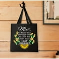 thumbnail image 3 of ThisWear Mom Gifts From Daughters Mom At Least You Don't Have Ugly Children Sunflowers Black Canvas Tote Bag, 3 of 3