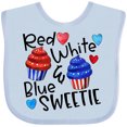 thumbnail image 3 of Inktastic 4th of July Red, White and Blue Sweetie Cupcakes and Stars Boys or Girls Baby Bib, 3 of 4