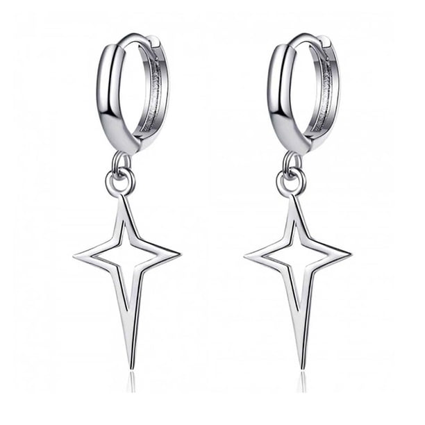 Pendientes Estrella Brillante para Niños Pendientes Colgante Estrella Hip Hop para Niñas Cool Style