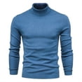 thumbnail image 2 of UVEASISHA Turtleneck Sweaters for Men Slim Fit Long Sleeve Thermal Tops Ribbed Knit Pullover Sweater Solid Basic Jumper Top Lightning Sales of The Day Blue L, 2 of 6