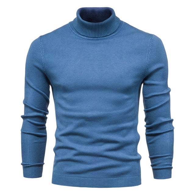 EGNMCR Turtleneck Sweater for Men,Sweaters for Men Men's Solid Color High Neck Pullover Long Sleeved Loose Base Shirt Top Sweater Turtleneck Sweater Men Sweater