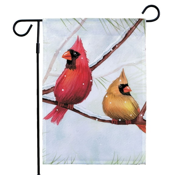 Cardinals Winter Garden Flag, Christmas Décor