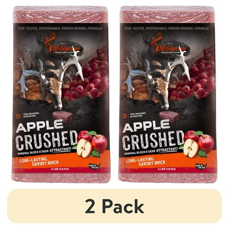 (2 pack) Wildgame Innovations Apple Crushed Deer Attractant Salt Block 4 lbs