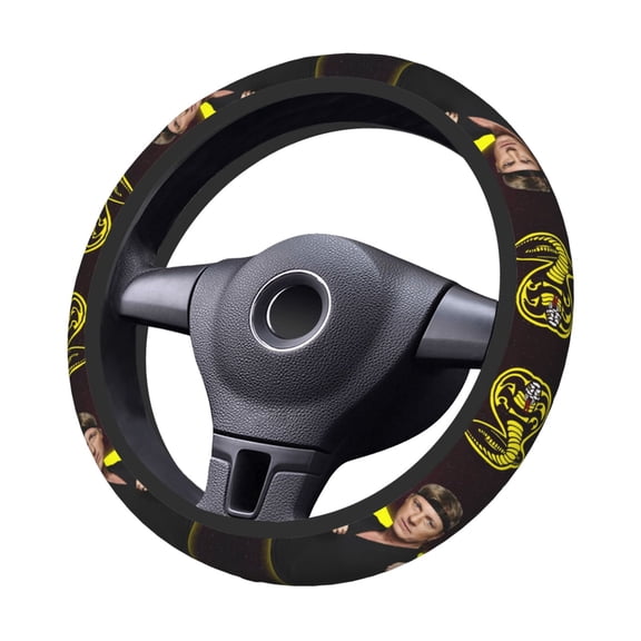 Cobra-Kai Steering Wheel Cover Elastic Stretch Breathable Vehicle Steering Wheel Protector Car Interior Accessories