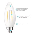 thumbnail image 2 of Luxrite LED Chandelier Light Bulbs, E12 Led Bulb Dimmable, 40 Watt Equivalent, 2700K Warm Whit, 360lm, UL Rated, 24 Pack, 2 of 5