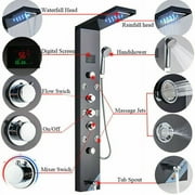 Senlesen Black Shower Panel Tower LED Rain Shower Faucets Massage System Body Jet Sprayer