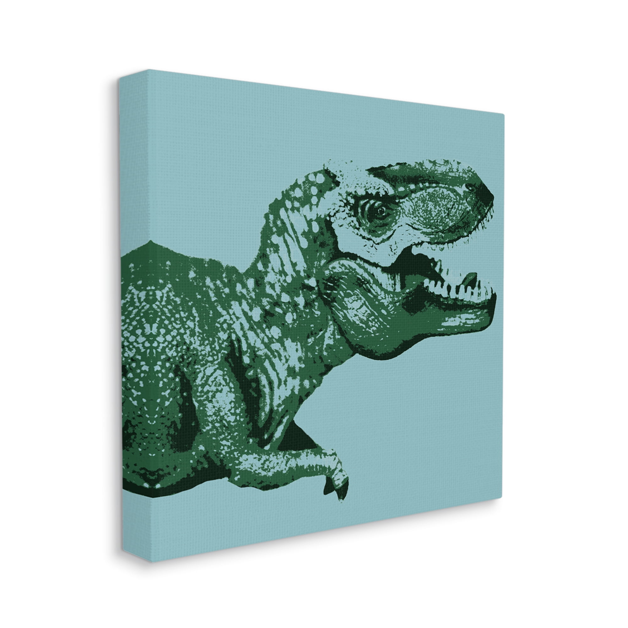 Stupell Industries Pop Style T-Rex Dinosaur Kids Wildlife Design Graphic Art Gallery Wrapped Canvas Print Wall Art, Design by Daphne Polselli