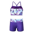 thumbnail image 1 of inhzoy Kids Girls Two Piece Tankini Sleeveless Sequins Ballet Dance Tops with Bottoms Set Swallowtail Blue 14, 1 of 5