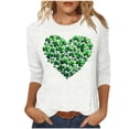 thumbnail image 2 of Mceream St Patricks Day Shirt Women - Irish Shamrock Tunic Tops Casual Holiday 3/4 Sleeve Shirt Crewneck Plus Size Tunic Blouses Dressy Casual clothes White XXXXXL, 2 of 5