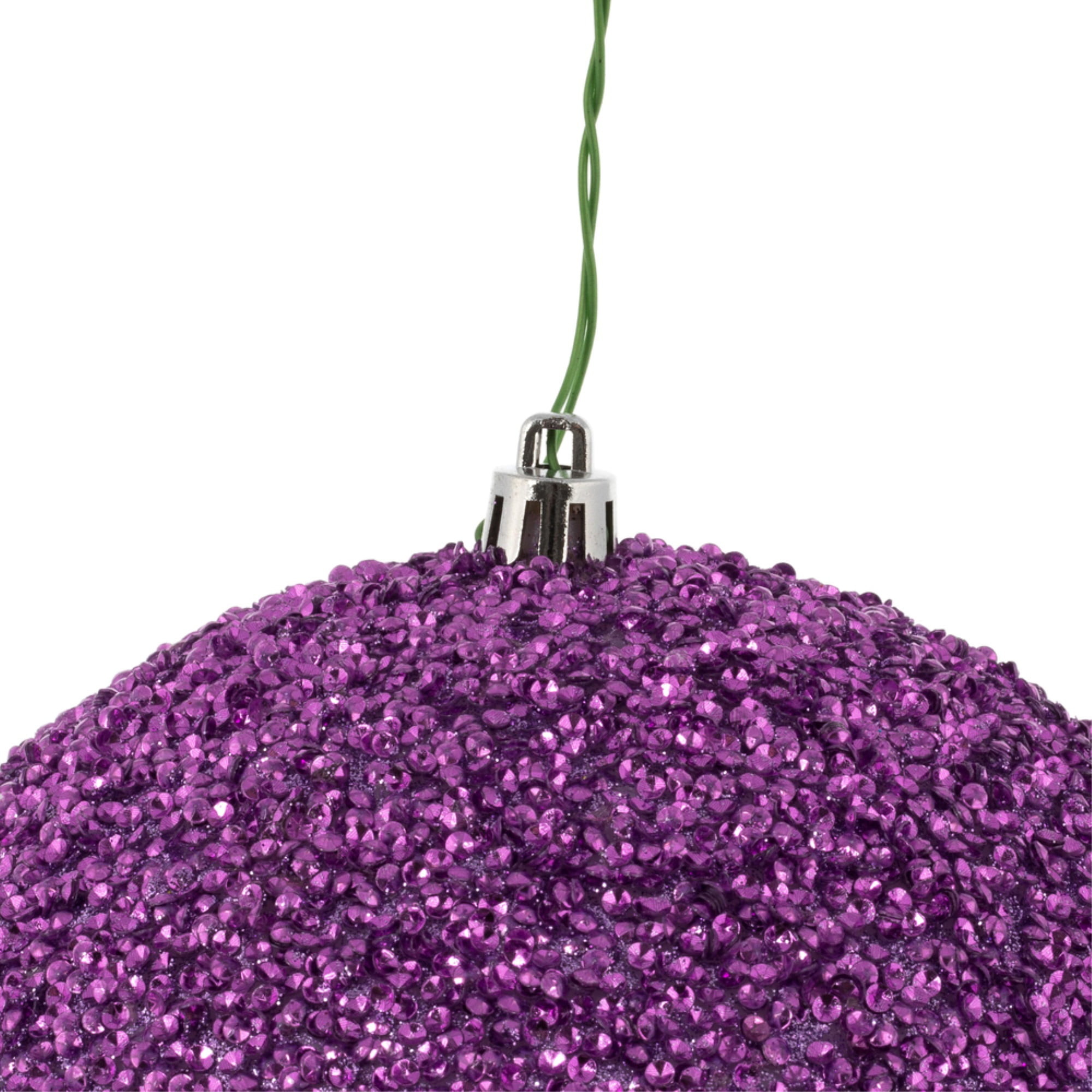 Details about   Vickerman 4" Limestone Sequin Ball Drilled 6/Bag Christmas Product 