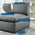 thumbnail image 4 of Sofa Middle Chair, Faux Vegan Leather, Grey Gray, Modern Contemporary Urban Design, Living Lounge Room Hotel Lobby Hospitality, 4 of 8