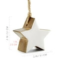 thumbnail image 6 of AuldHome Design Farmhouse Star Ornaments (12-Pack, White); Wood w/ White Enamel 2-Inch Star Christmas Decorations, Retro Vintage Enamelware Style, 6 of 8